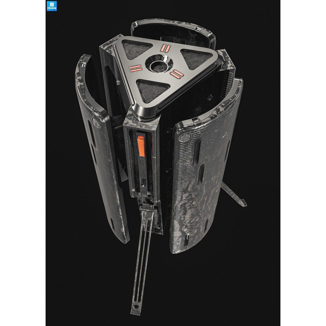 Sci-Fi Scanner 3D Model – Low Poly PBR Game Asset, FBX & More - View 6