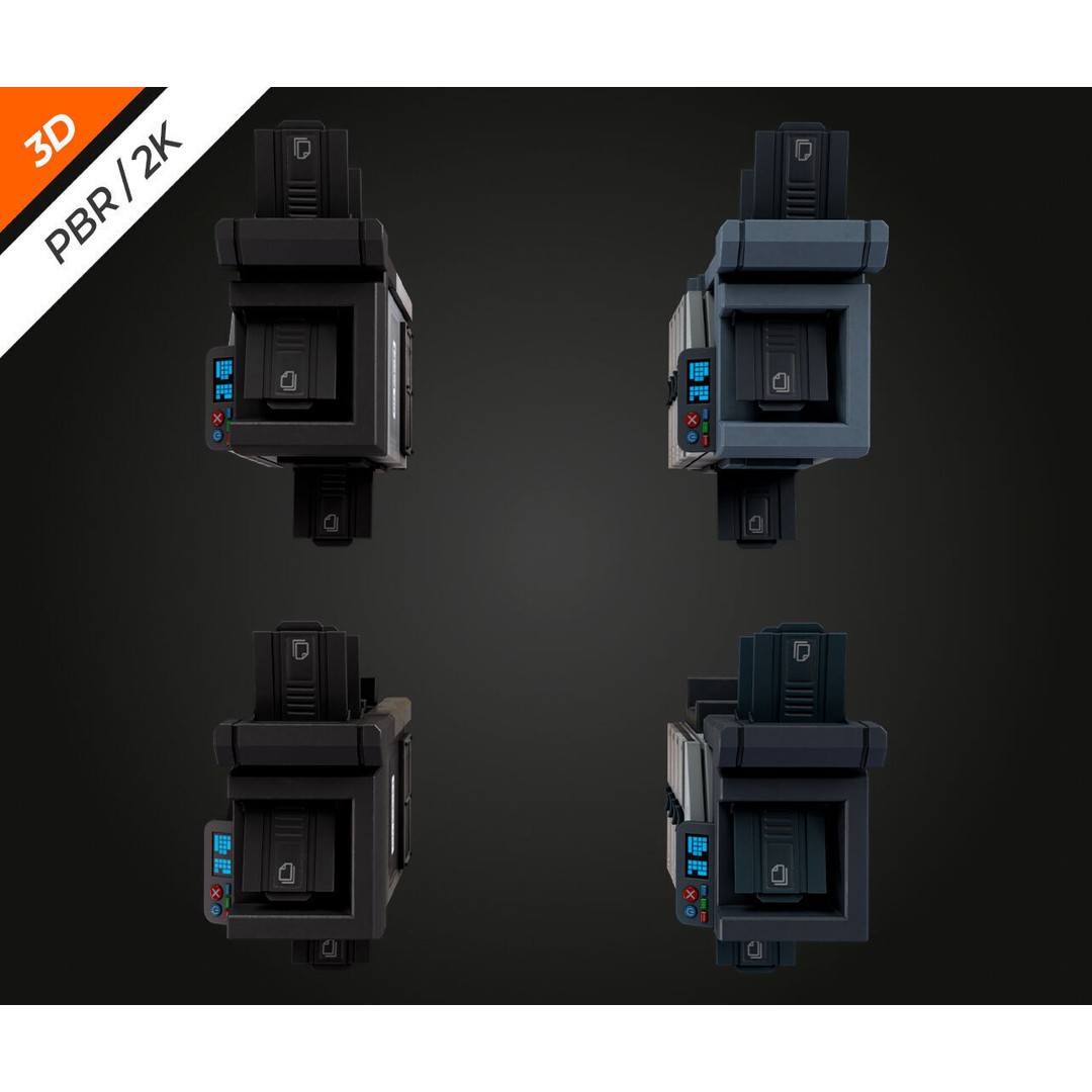 Photocopier 3D Model – Low Poly PBR Asset for Games, FBX, OBJ - View 13