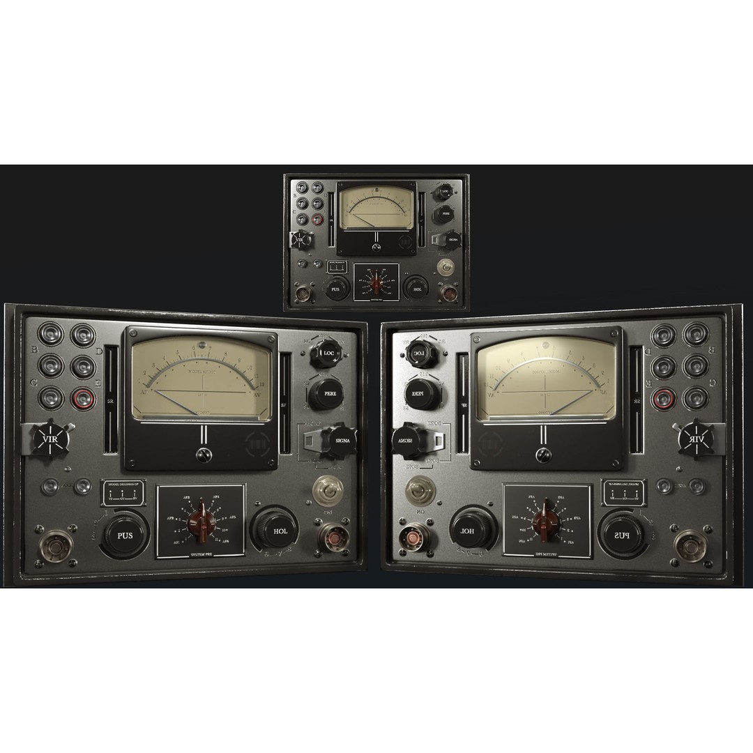 Control Panel 3D Model – Vintage Electronics Asset, PBR Textures, FBX - View 4