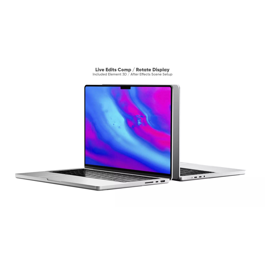 MacBook Pro M5 3D Model – High Poly Laptop, After Effects & Cinema 4D - View 4