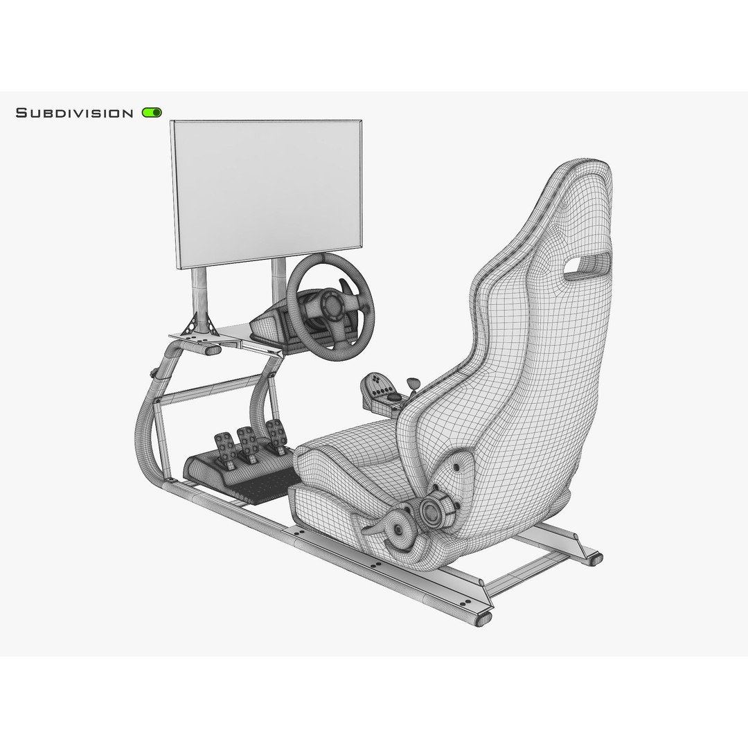 Racing Game Simulator Display 3D Model – High Poly PBR Asset, FBX, OBJ - View 13
