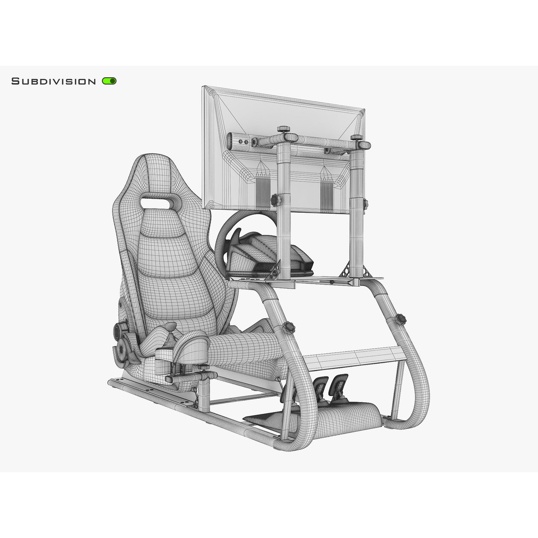 Racing Game Simulator Display 3D Model – High Poly PBR Asset, FBX, OBJ - View 21