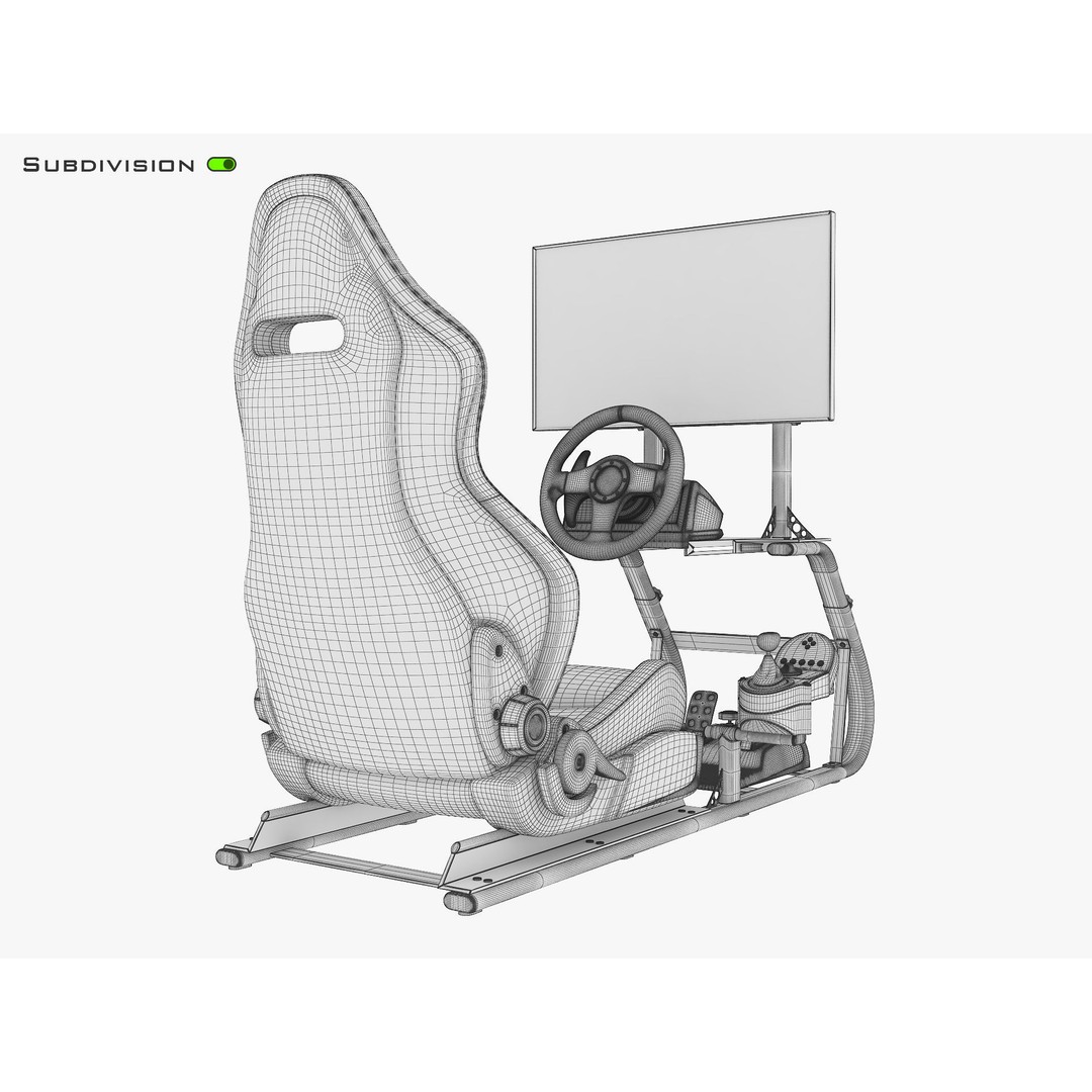 Racing Game Simulator Display 3D Model – High Poly PBR Asset, FBX, OBJ - View 23