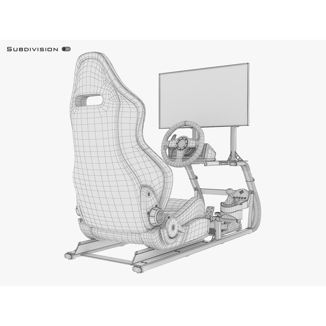 Racing Game Simulator Display 3D Model – High Poly PBR Asset, FBX, OBJ - View 24