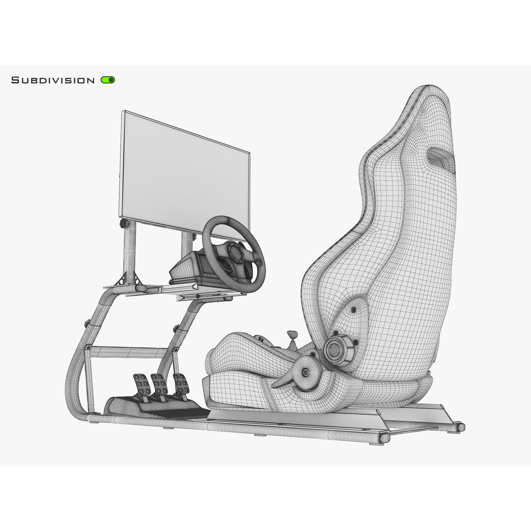 Racing Game Simulator Display 3D Model – High Poly PBR Asset, FBX, OBJ - View 25