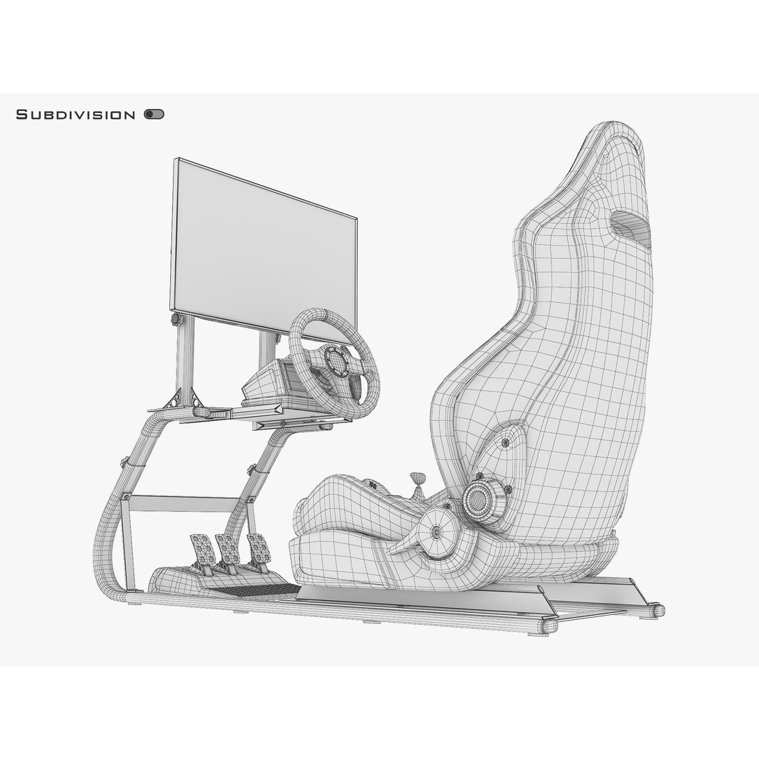 Racing Game Simulator Display 3D Model – High Poly PBR Asset, FBX, OBJ - View 26