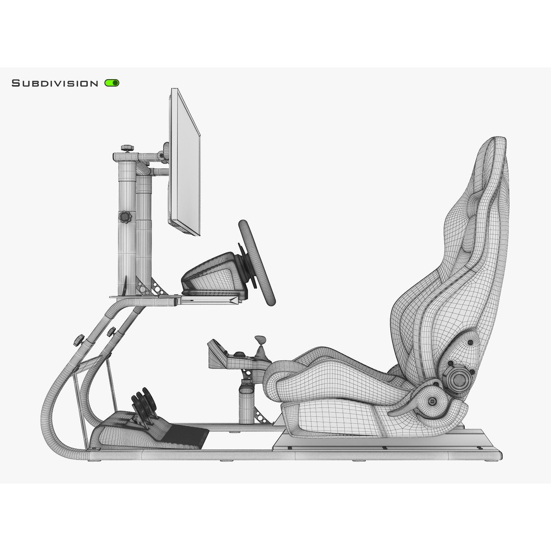 Racing Game Simulator Display 3D Model – High Poly PBR Asset, FBX, OBJ - View 27