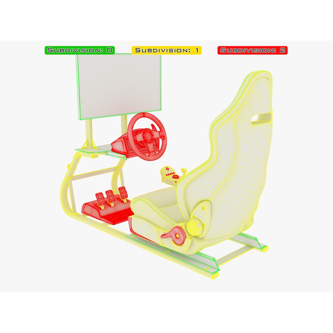 Racing Game Simulator Display 3D Model – High Poly PBR Asset, FBX, OBJ - View 35