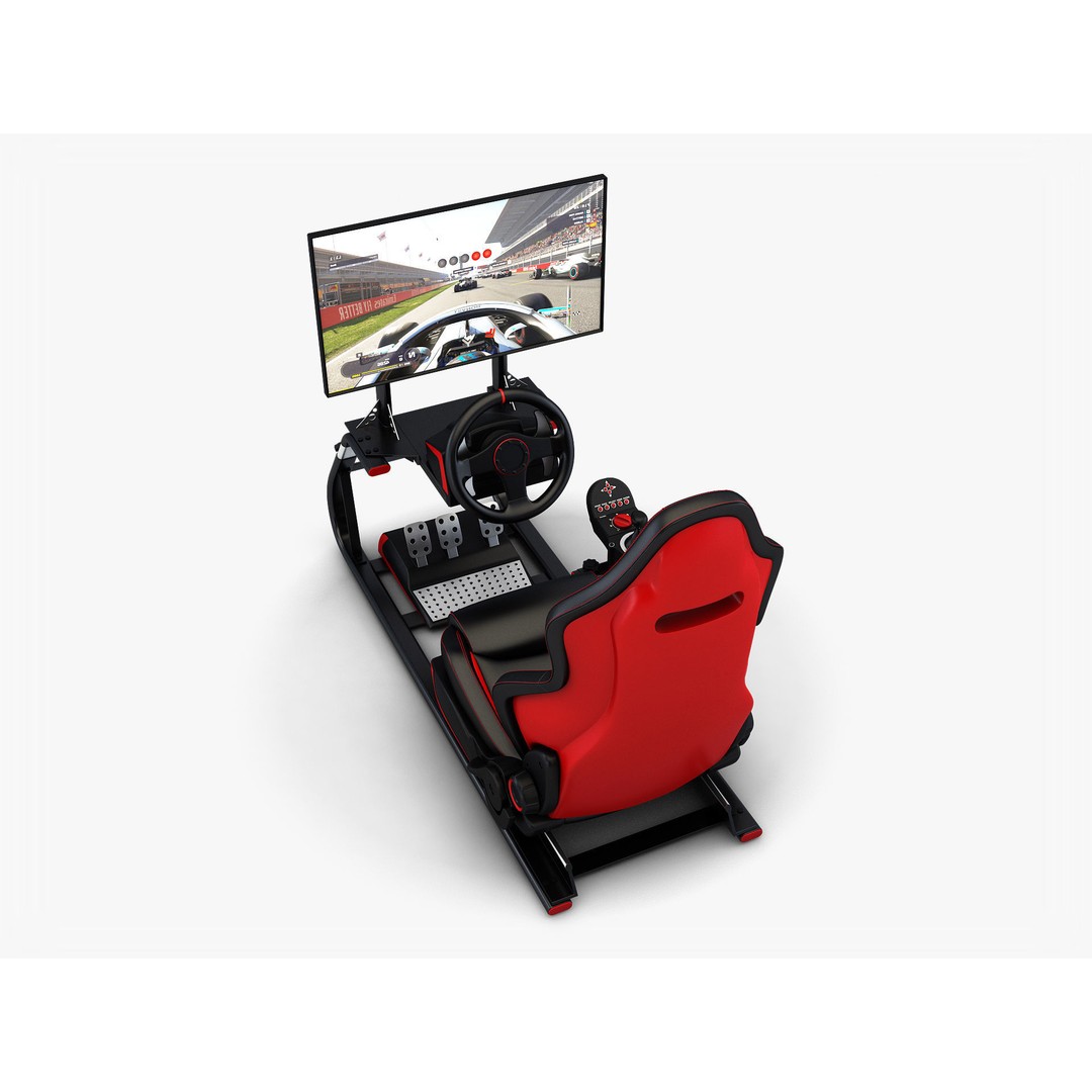 Racing Game Simulator Display 3D Model – High Poly PBR Asset, FBX, OBJ - View 4