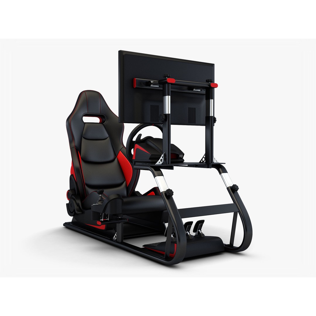 Racing Game Simulator Display 3D Model – High Poly PBR Asset, FBX, OBJ - View 6