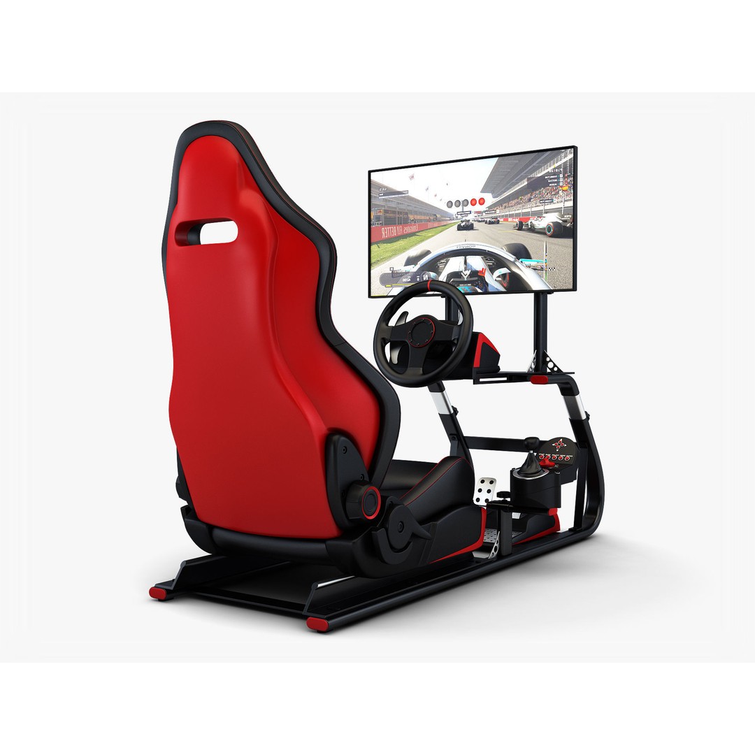 Racing Game Simulator Display 3D Model – High Poly PBR Asset, FBX, OBJ - View 7