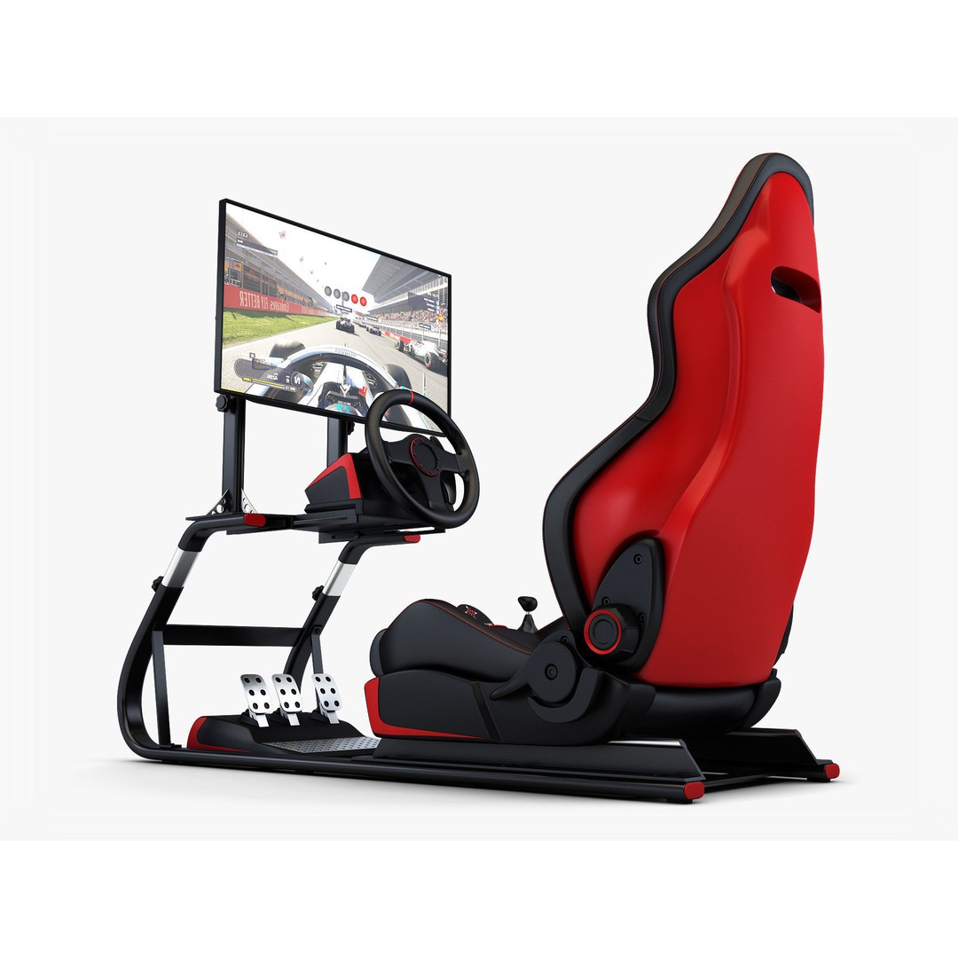 Racing Game Simulator Display 3D Model – High Poly PBR Asset, FBX, OBJ - View 8