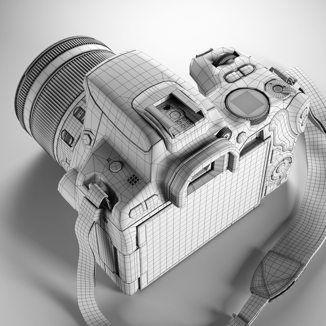Canon 200D 3D Model – Realistic High Poly Camera Asset, FBX, OBJ - View 11
