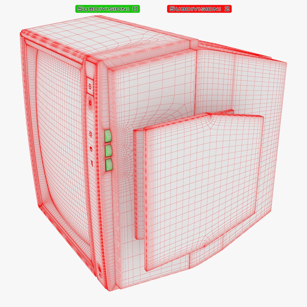 CRT Monitor 3D Model – High Poly Retro Display, FBX, OBJ, STL