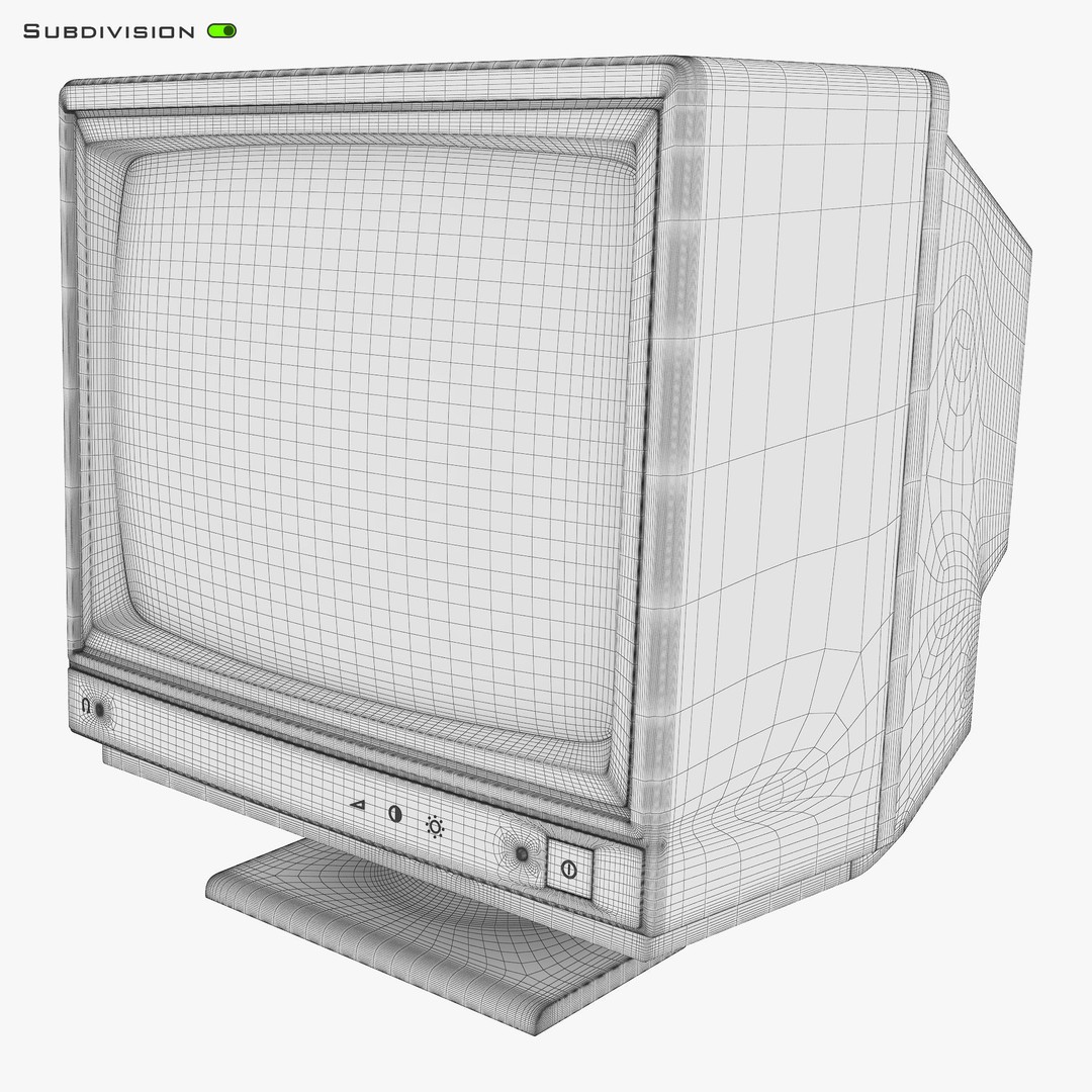 CRT Monitor 3D Model – High Poly Retro Display, FBX, OBJ, STL - View 14