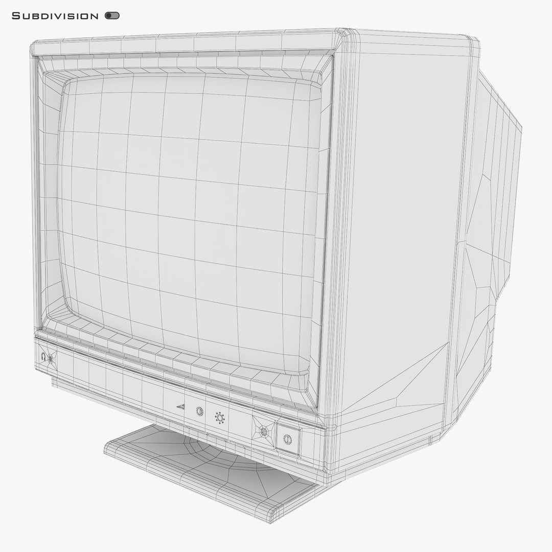CRT Monitor 3D Model – High Poly Retro Display, FBX, OBJ, STL - View 15