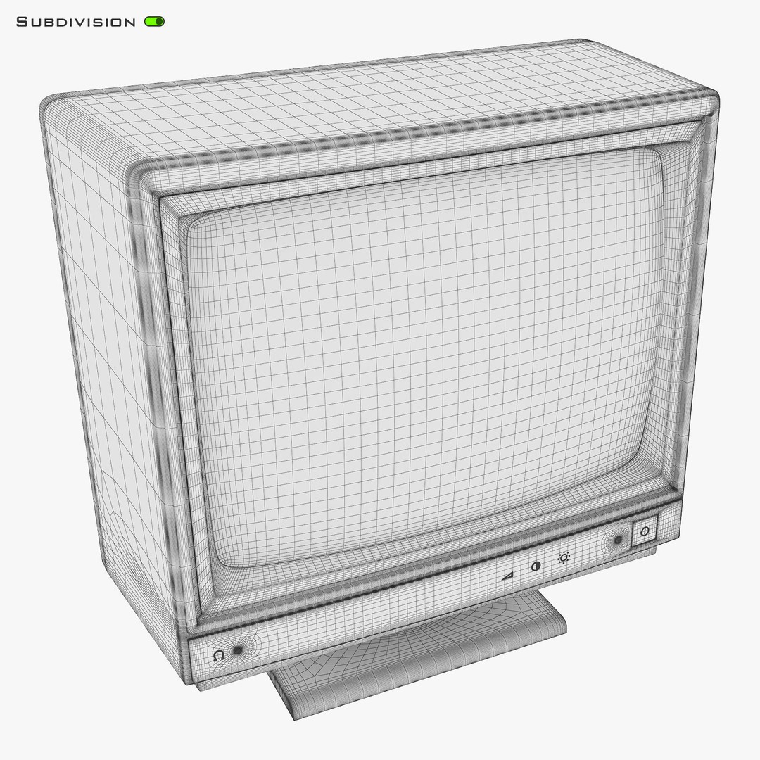 CRT Monitor 3D Model – High Poly Retro Display, FBX, OBJ, STL - View 18