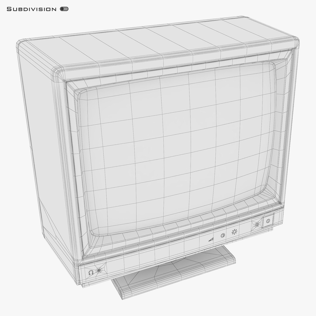 CRT Monitor 3D Model – High Poly Retro Display, FBX, OBJ, STL - View 19
