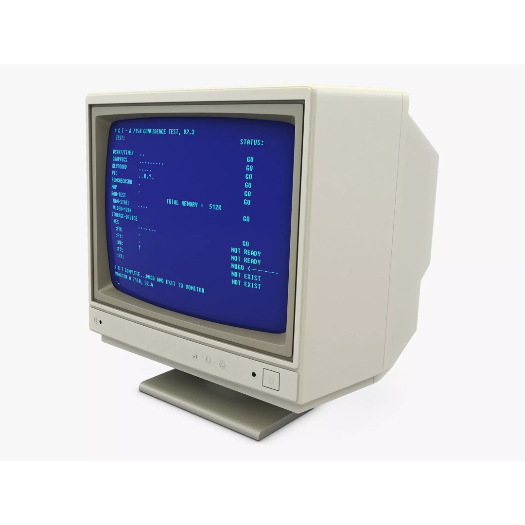 CRT Monitor 3D Model – High Poly Retro Display, FBX, OBJ, STL - View 2