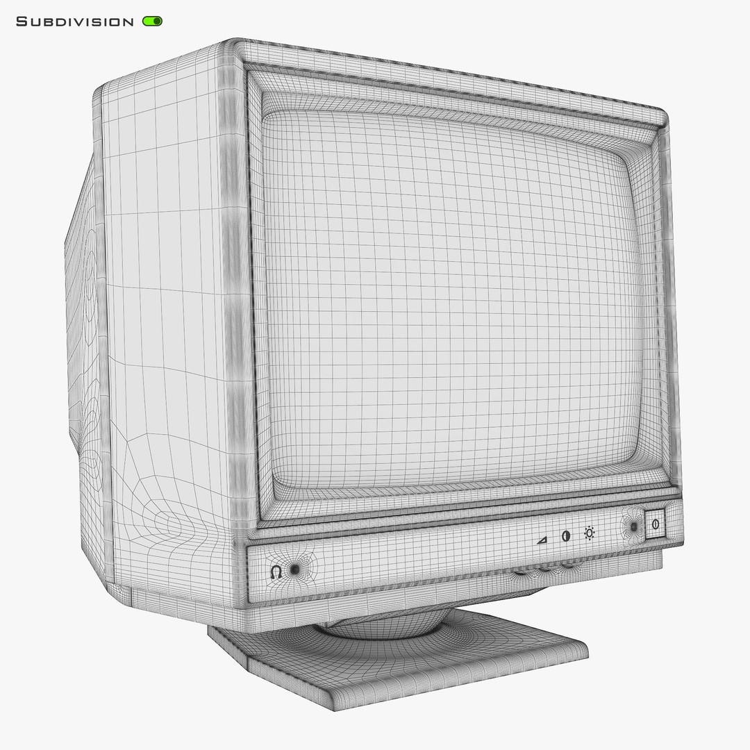 CRT Monitor 3D Model – High Poly Retro Display, FBX, OBJ, STL - View 22