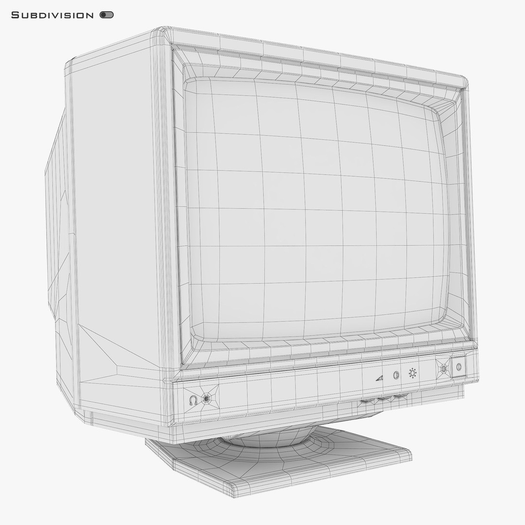CRT Monitor 3D Model – High Poly Retro Display, FBX, OBJ, STL - View 23