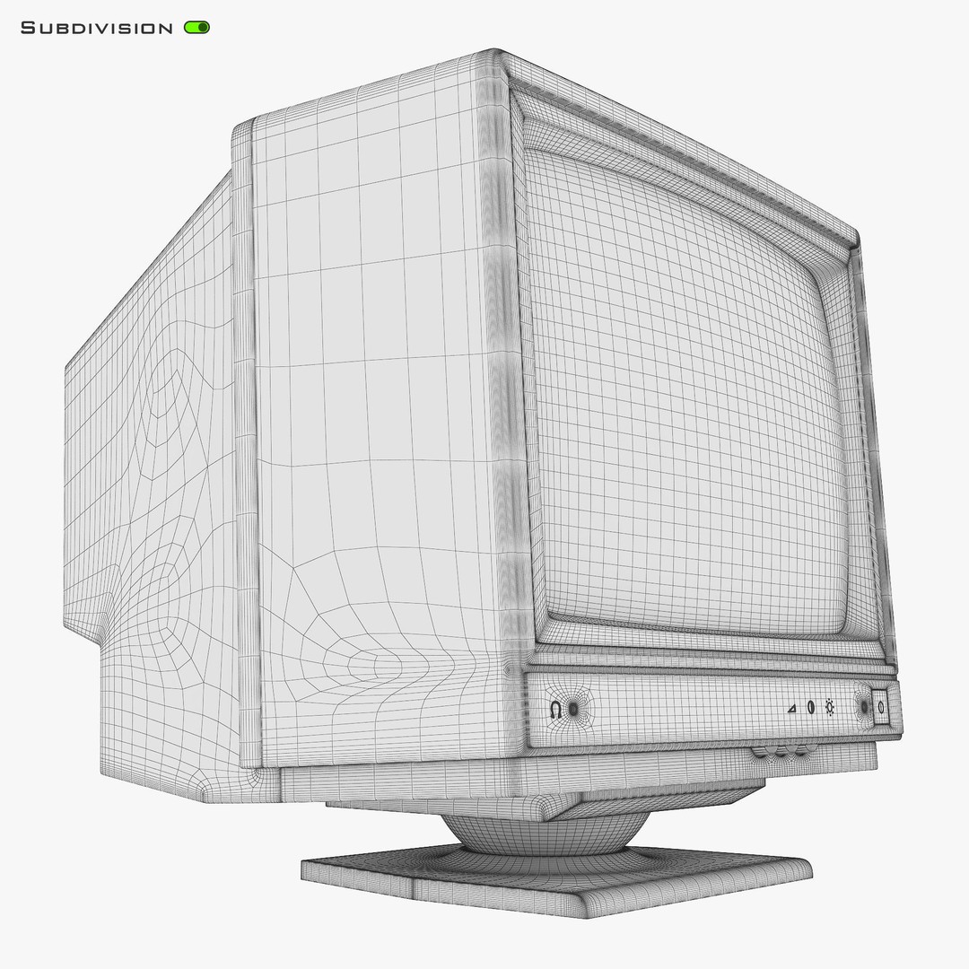 CRT Monitor 3D Model – High Poly Retro Display, FBX, OBJ, STL - View 24