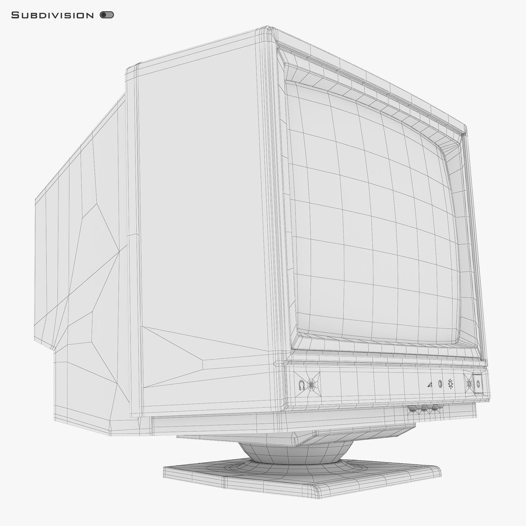 CRT Monitor 3D Model – High Poly Retro Display, FBX, OBJ, STL - View 25