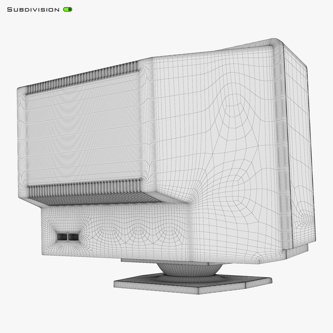 CRT Monitor 3D Model – High Poly Retro Display, FBX, OBJ, STL - View 28