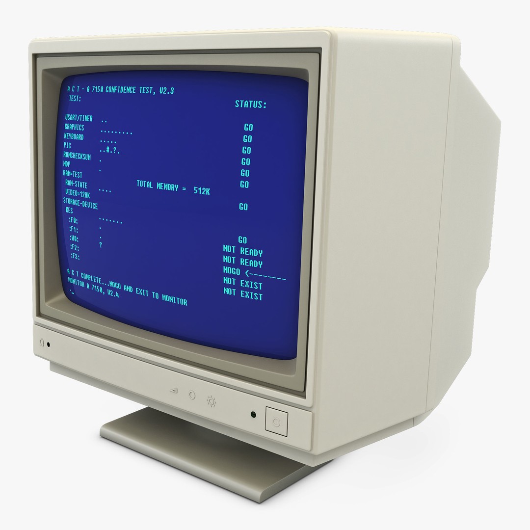 CRT Monitor 3D Model – High Poly Retro Display, FBX, OBJ, STL - View 3