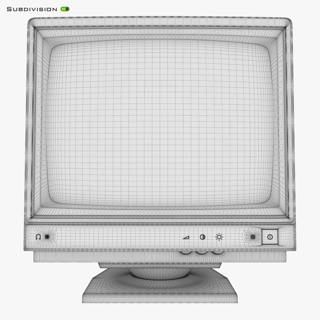 CRT Monitor 3D Model – High Poly Retro Display, FBX, OBJ, STL - View 30
