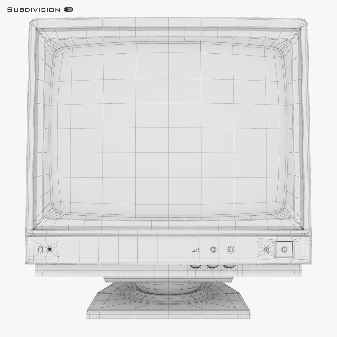 CRT Monitor 3D Model – High Poly Retro Display, FBX, OBJ, STL - View 31