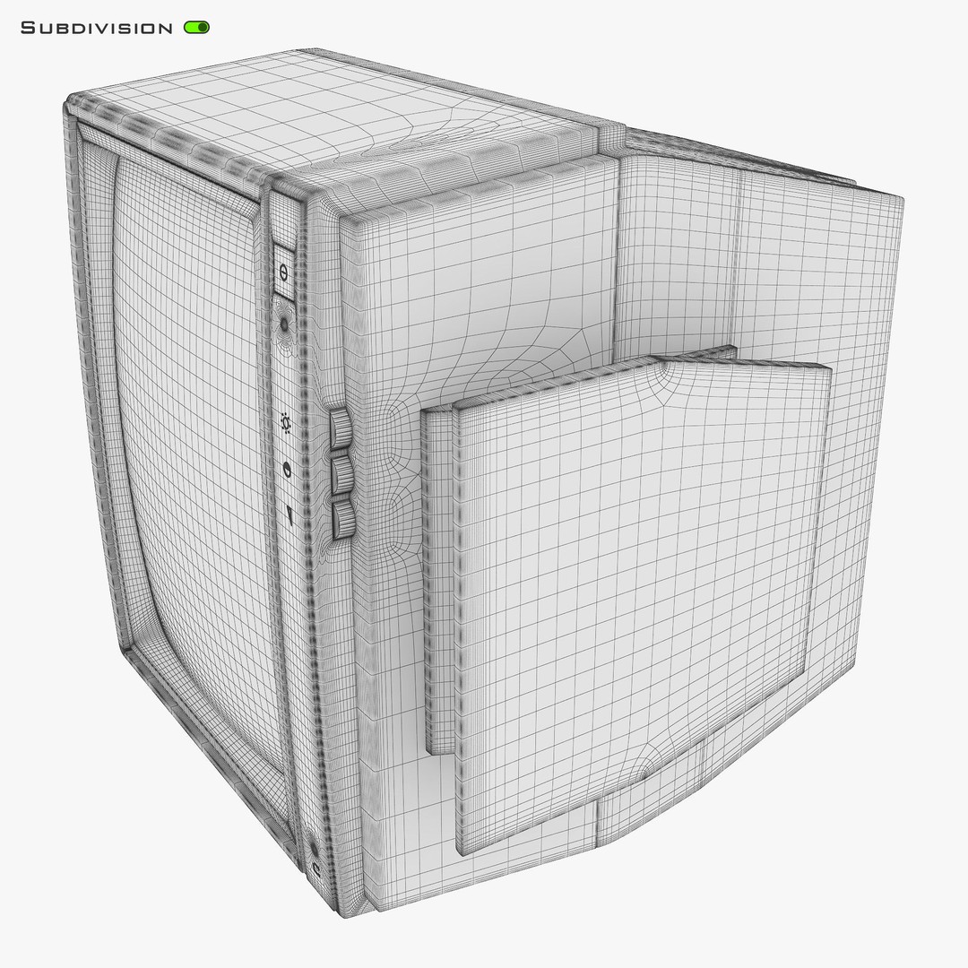 CRT Monitor 3D Model – High Poly Retro Display, FBX, OBJ, STL - View 34