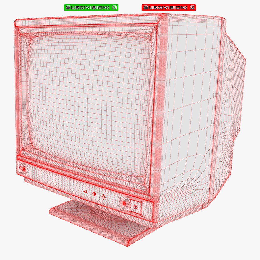 CRT Monitor 3D Model – High Poly Retro Display, FBX, OBJ, STL - View 36