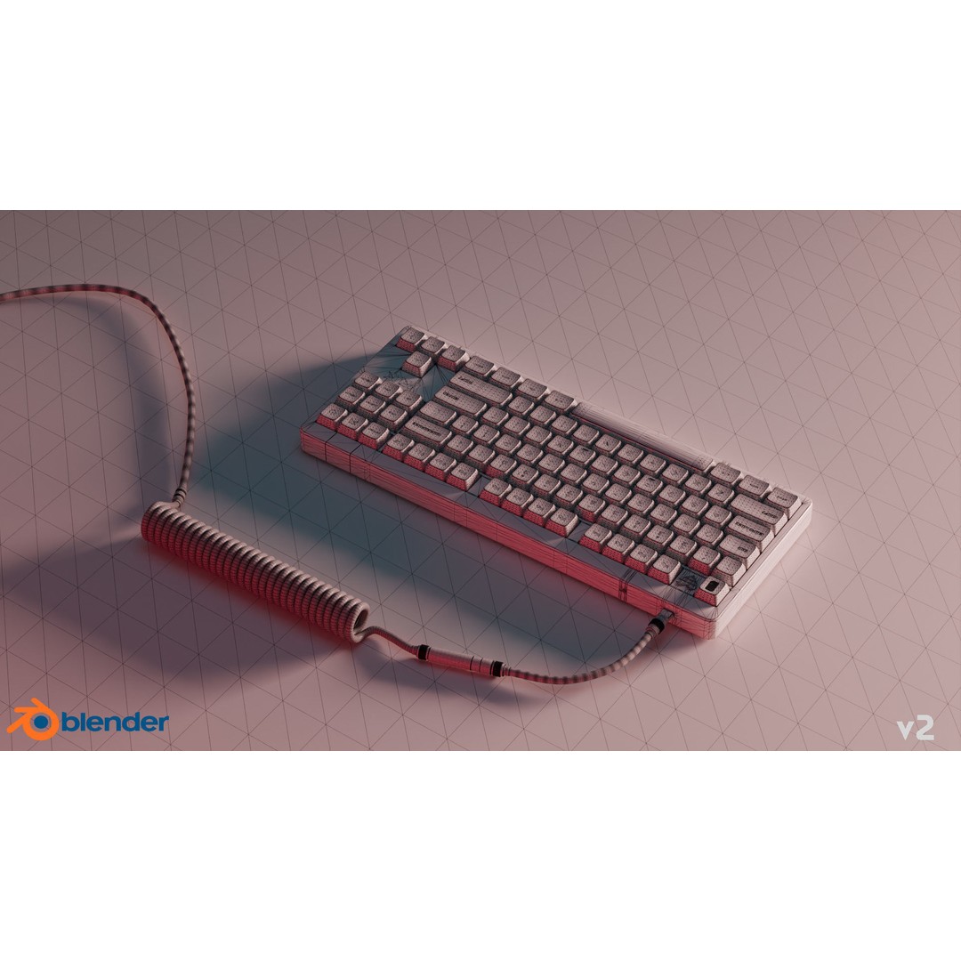 Mechanical Keyboard 3D Model – Arcade Style, PBR Textures, FBX - View 16