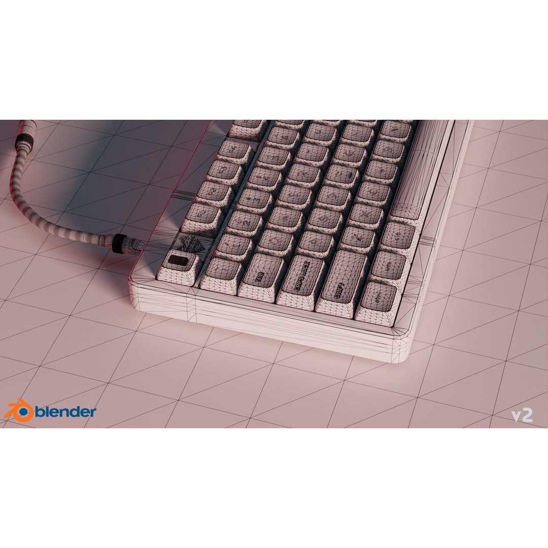 Mechanical Keyboard 3D Model – Arcade Style, PBR Textures, FBX - View 17