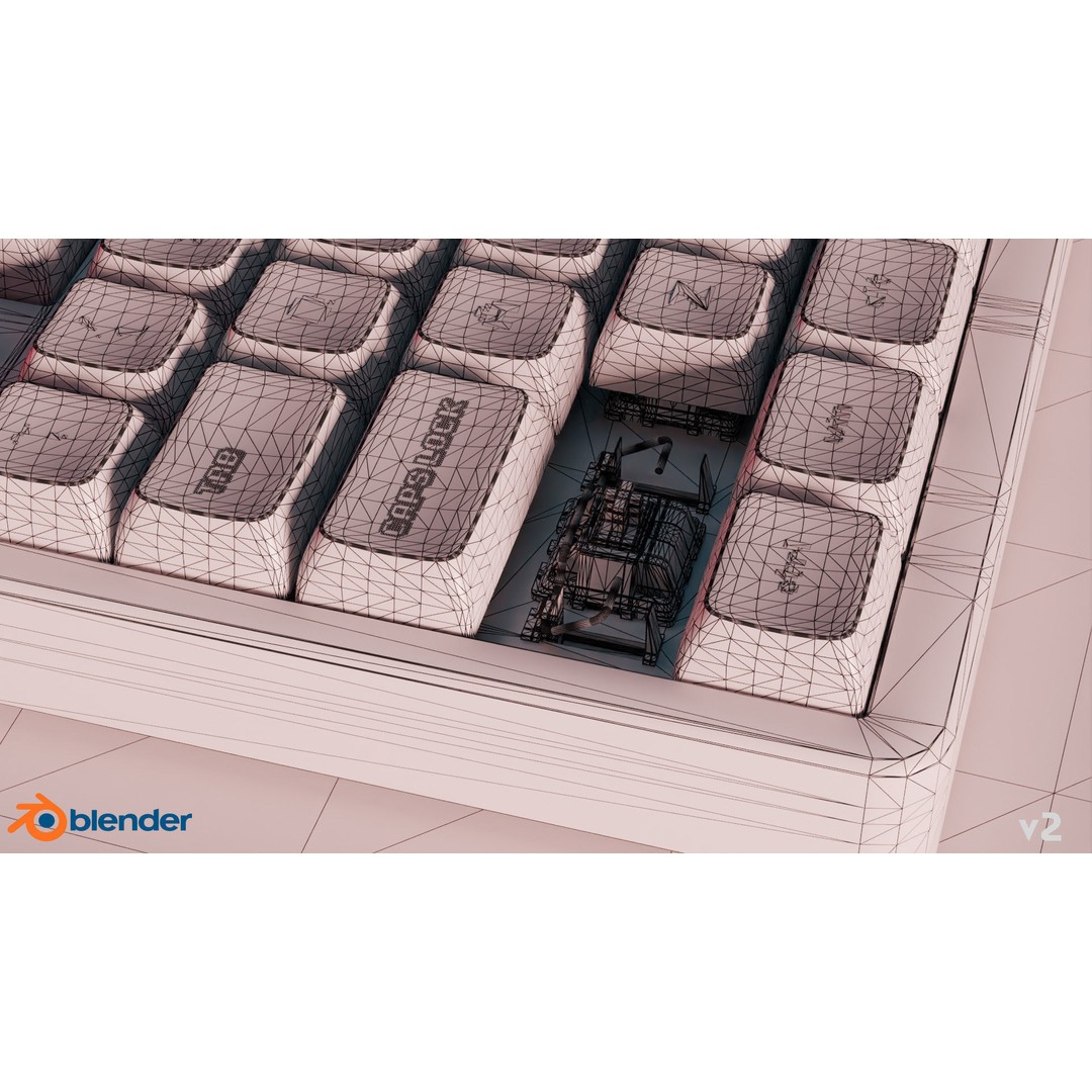 Mechanical Keyboard 3D Model – Arcade Style, PBR Textures, FBX - View 18