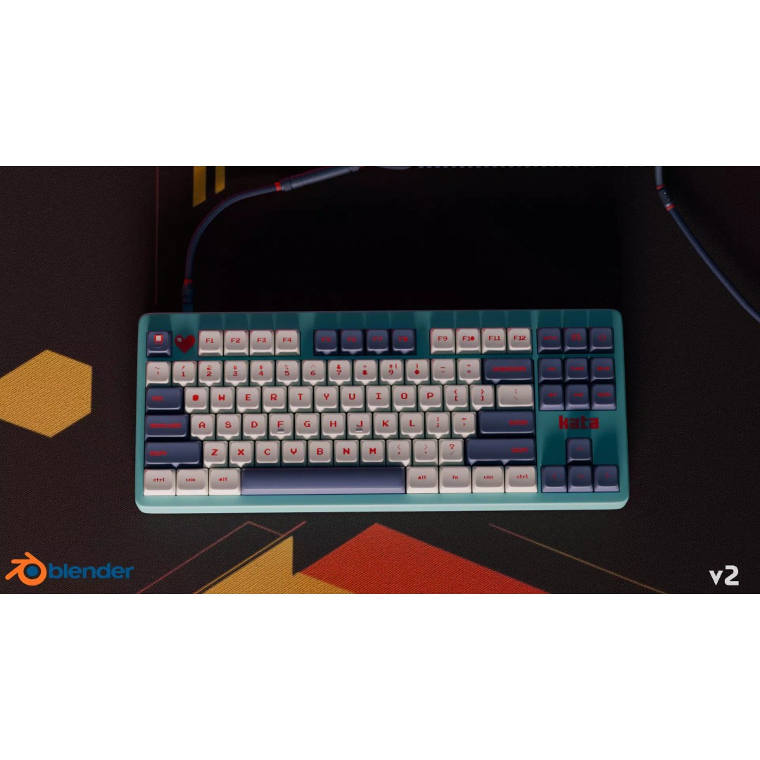 Mechanical Keyboard 3D Model – Arcade Style, PBR Textures, FBX - View 2