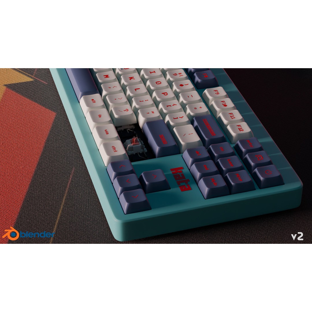 Mechanical Keyboard 3D Model – Arcade Style, PBR Textures, FBX - View 9