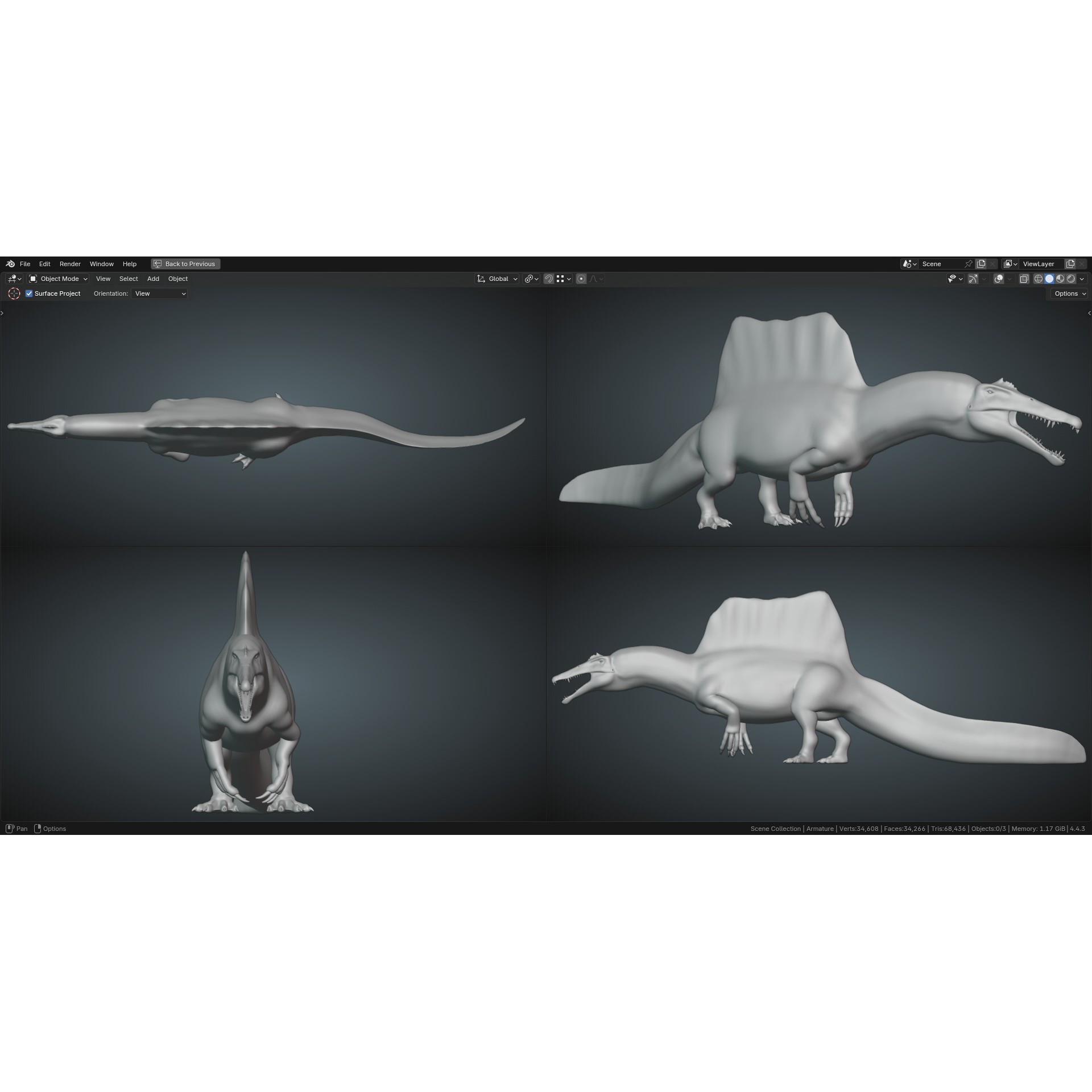 Spinosaurus - Low-Poly Game-Ready 3D Model - View 22