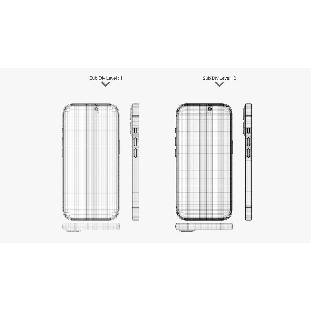 Apple iPhone 16 Black 3D Model – High Poly PBR Asset, FBX, OBJ - View 21