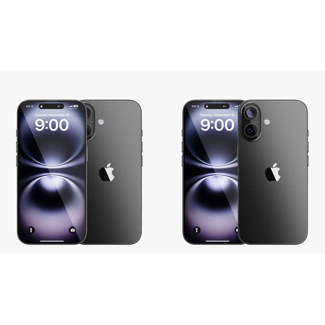 Apple iPhone 16 Black 3D Model – High Poly PBR Asset, FBX, OBJ - View 3