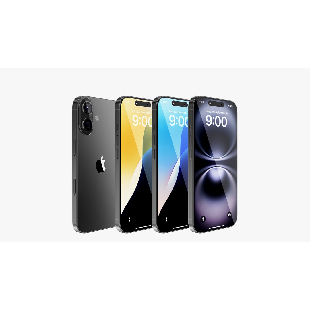 Apple iPhone 16 Black 3D Model – High Poly PBR Asset, FBX, OBJ - View 6