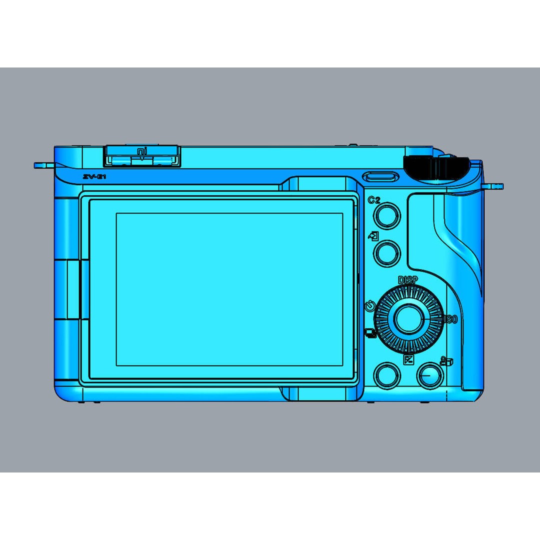 Sony Alpha ZV-E1 3D Model – Mirrorless Camera with FE 28-60mm Lens, FBX - View 19