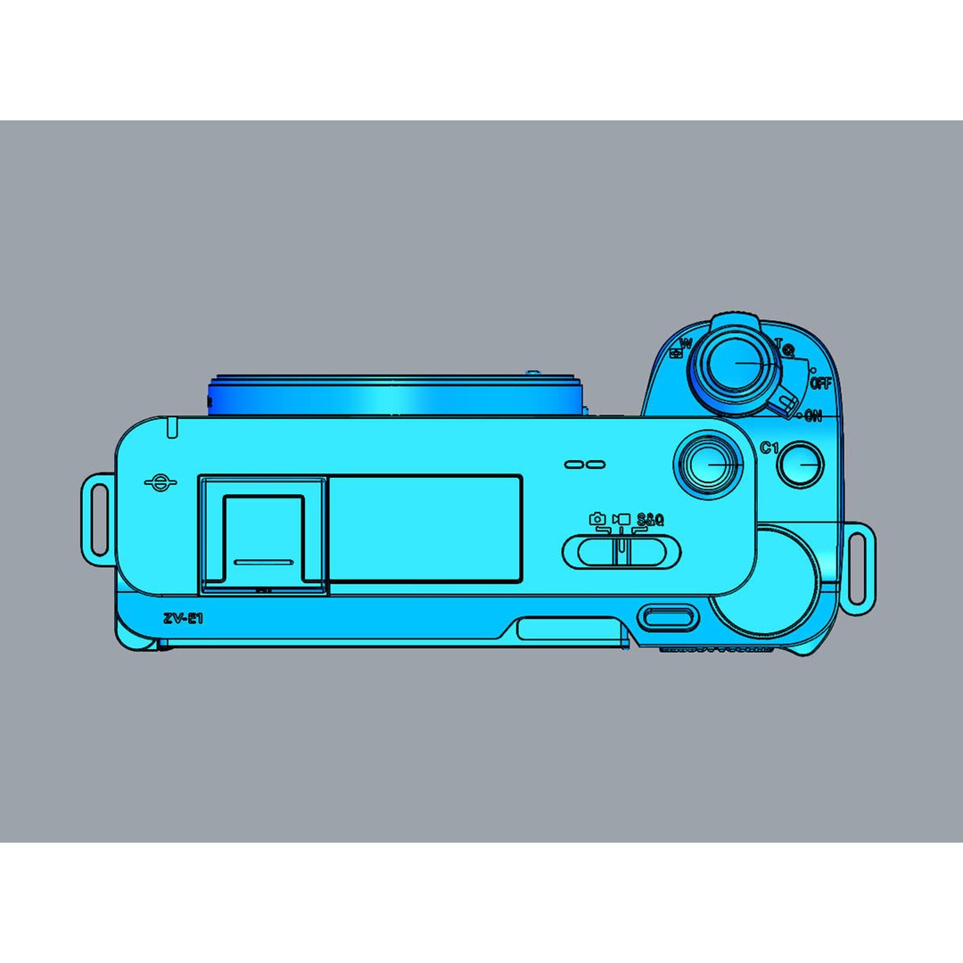 Sony Alpha ZV-E1 3D Model – Mirrorless Camera with FE 28-60mm Lens, FBX - View 20