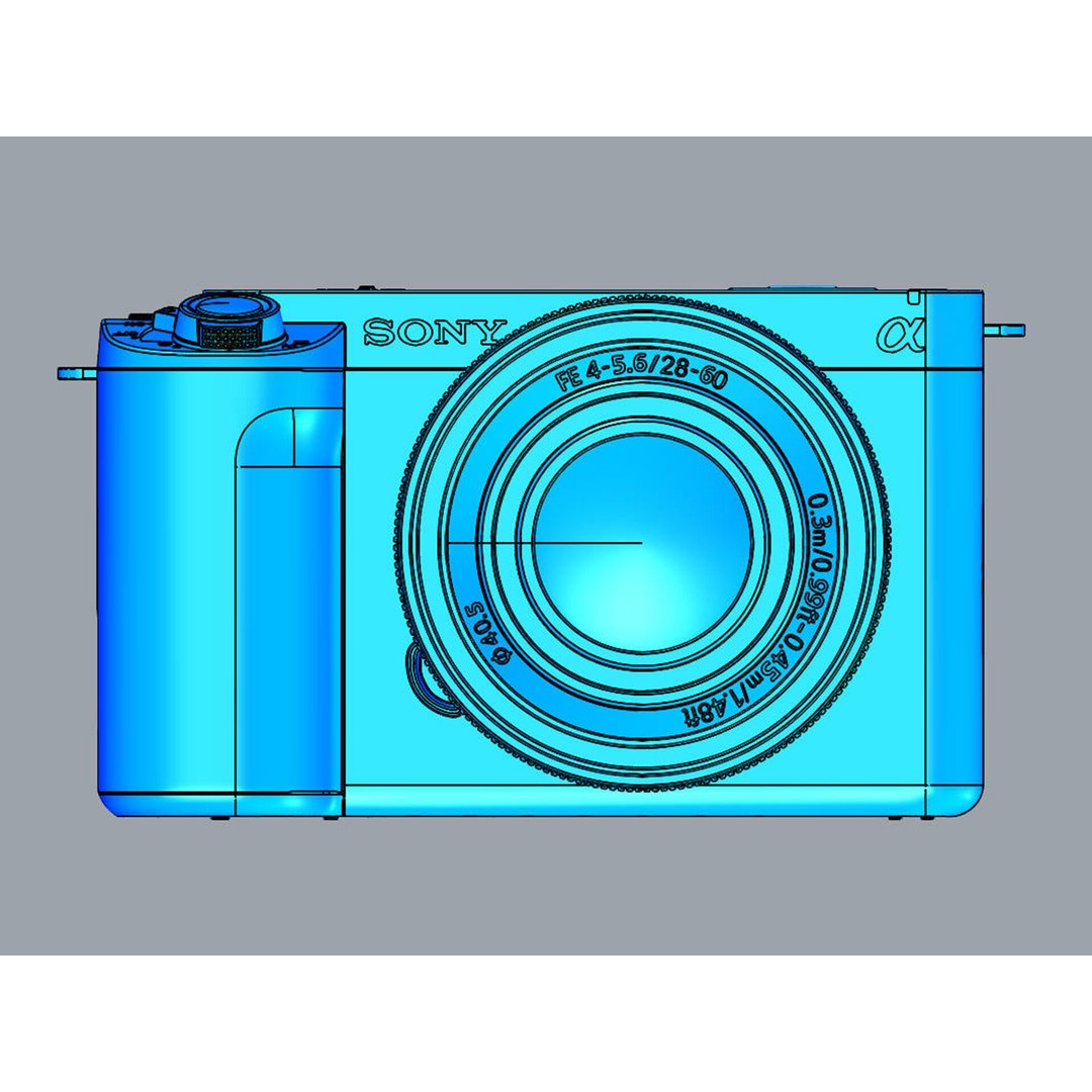 Sony Alpha ZV-E1 3D Model – Mirrorless Camera with FE 28-60mm Lens, FBX - View 23