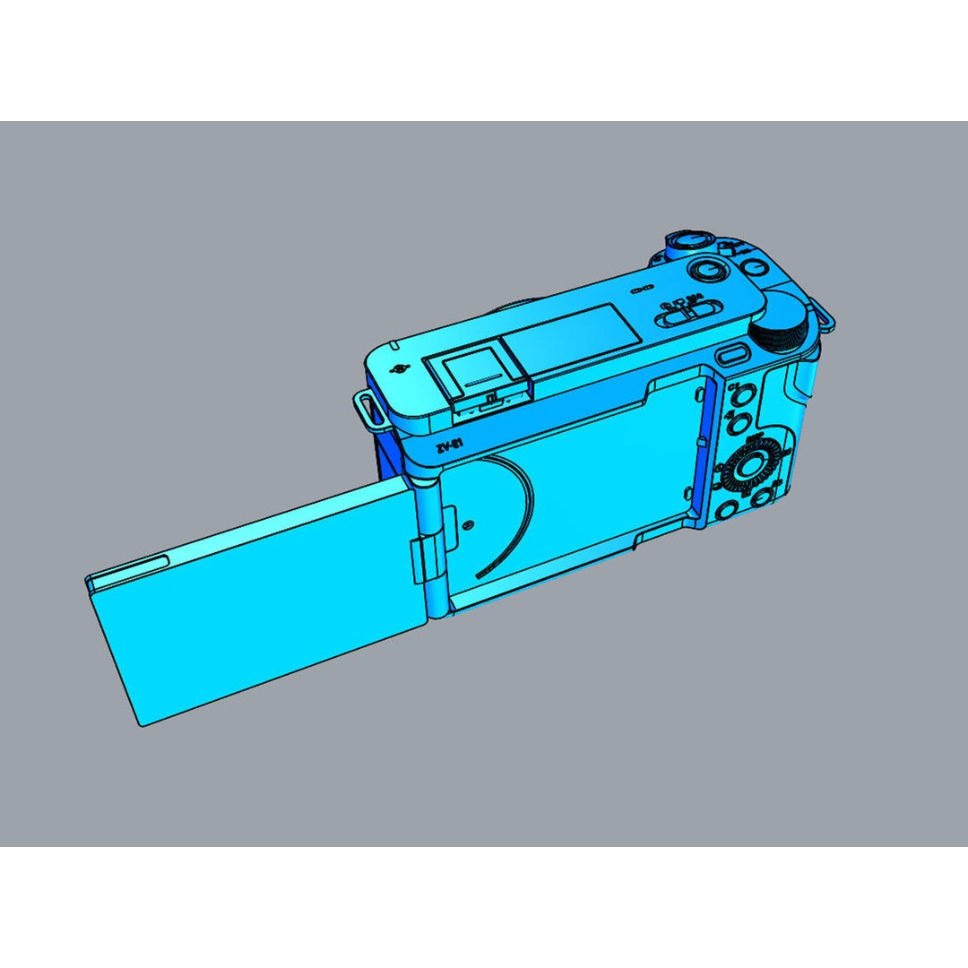 Sony Alpha ZV-E1 3D Model – Mirrorless Camera with FE 28-60mm Lens, FBX - View 25