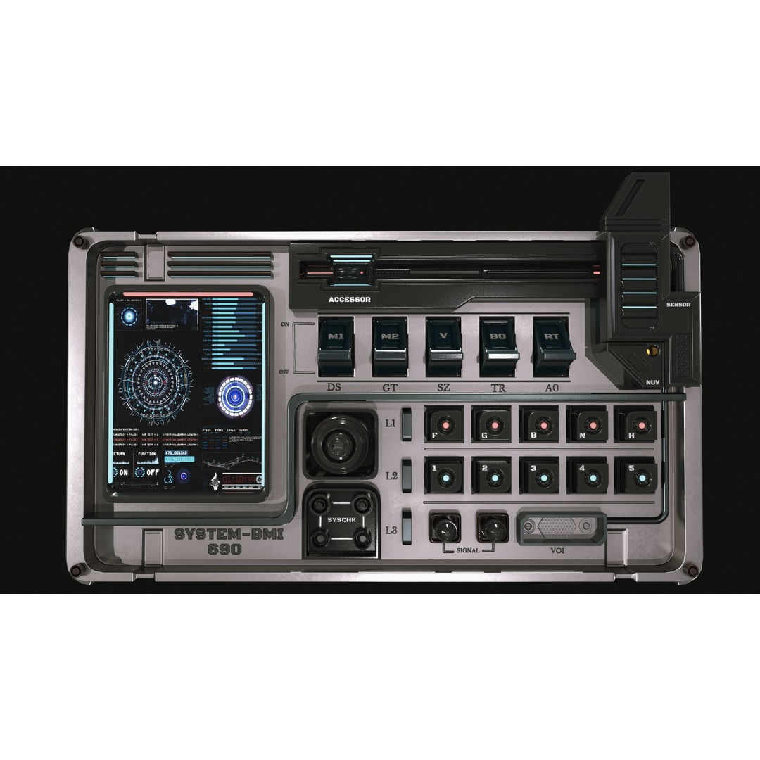 Control Panel 3D Model – Sci-Fi Design with PBR Textures, FBX, OBJ - View 5