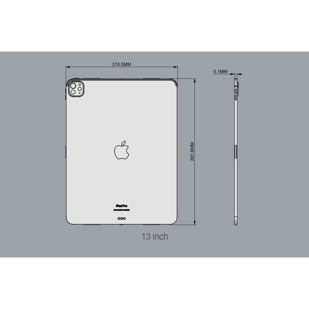 Apple iPad Pro M5 3D Model – Realistic High-Poly Design, FBX & OBJ Formats - View 12