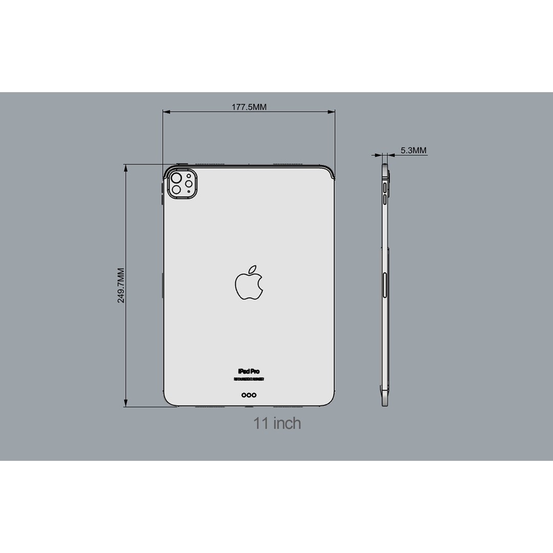 Apple iPad Pro M5 3D Model – Realistic High-Poly Design, FBX & OBJ Formats - View 13