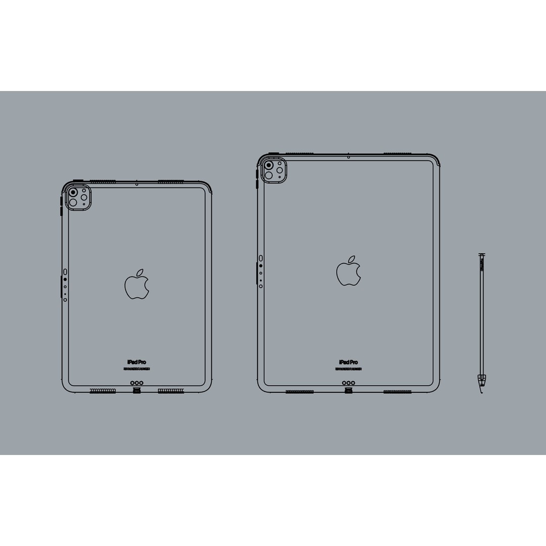 Apple iPad Pro M5 3D Model – Realistic High-Poly Design, FBX & OBJ Formats - View 14